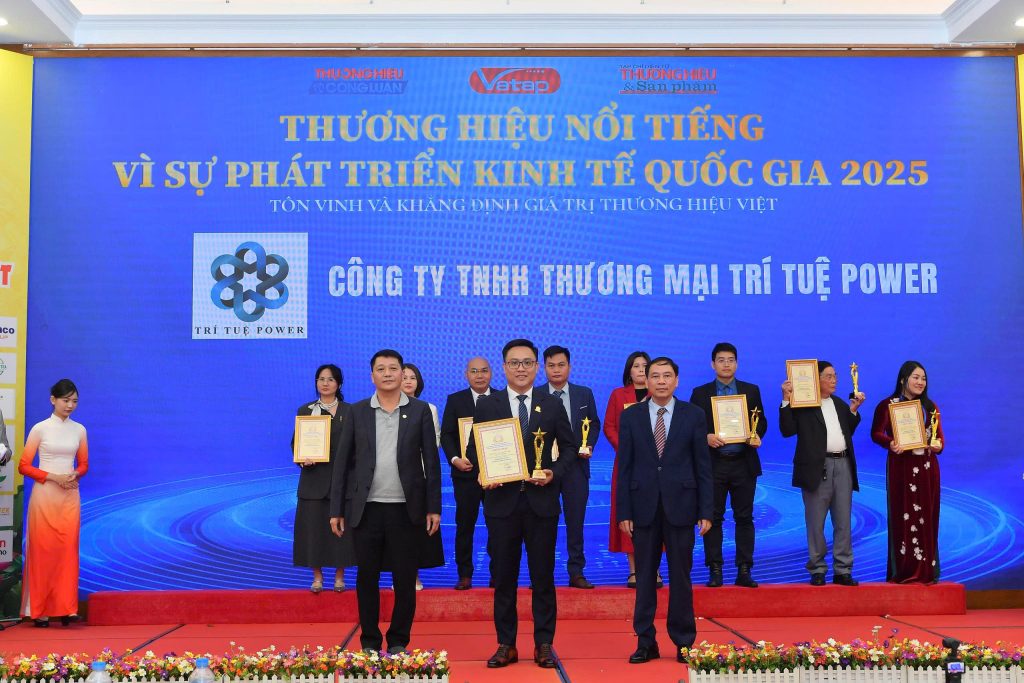 Trí Tuệ Power — Vinh dự nhận Giải thưởng “Thương hiệu nổi tiếng vì sự phát triển kinh tế quốc gia 2025” do Hiệp hội Chống hàng giả và Bảo vệ Thương hiệu Việt Nam (VATAP) trao tặng.